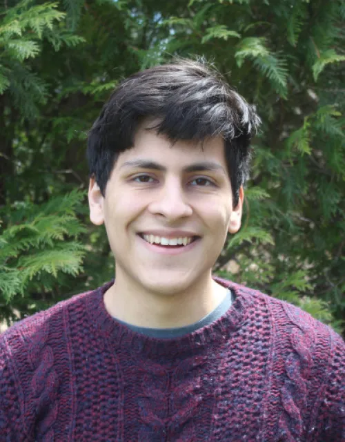 For four years, Jordan Villegas '20 participated in the Radcliffe Research Program. He is pictured here at his parents' home in Cicero, N.Y.