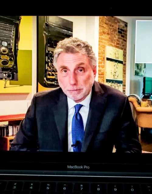 Washington Post executive editor Martin Baron spoke from his home during the online ceremony, Honoring the Class of 2020.