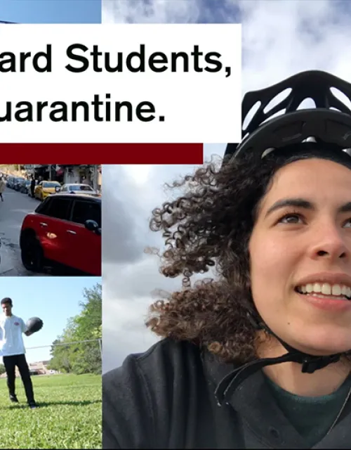 montage of students that are featured in the Qurantine video