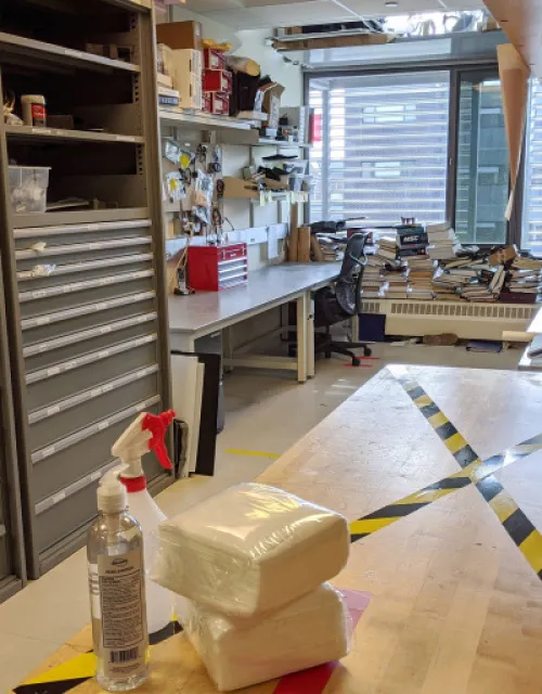 The Harvard Biodesign Lab is empty in order for members of the lab to read, think, and discuss racial inequities.