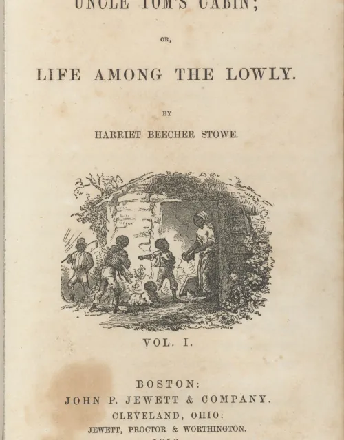 The digitized title page from a first edition of "Uncle Tom’s Cabin" by Harriet Beecher Stowe (1851).