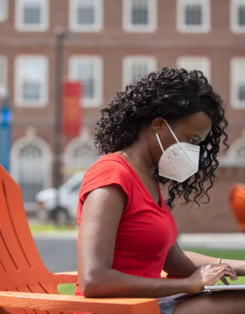 Graduate student Gakii Masunga was among the first to use the COVID-19 self-administered test.