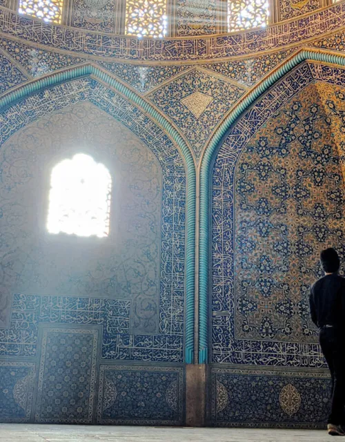 Harsh Sinha '20 in a mosque in Isfahan, Iran.