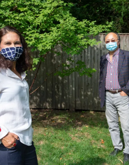 Francesca Dominici, co-director of the Harvard Data Science Initiative, with Xiao-Li Meng, editor in chief of Harvard Data Science Review.