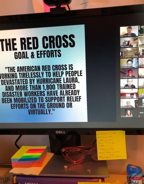 Volunteers worked with the Red Cross team to develop customized outreach materials for their most urgent volunteer areas. Their designs will be presented to the Red Cross outreach department and will be used in their campaigns.