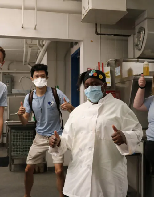 (From left) Connor Schoen, Tony Shu, Amina Johnson, and Laura Skinner. Johnson is one of Breaktime’s first culinary associates and dreams of opening a bakery.