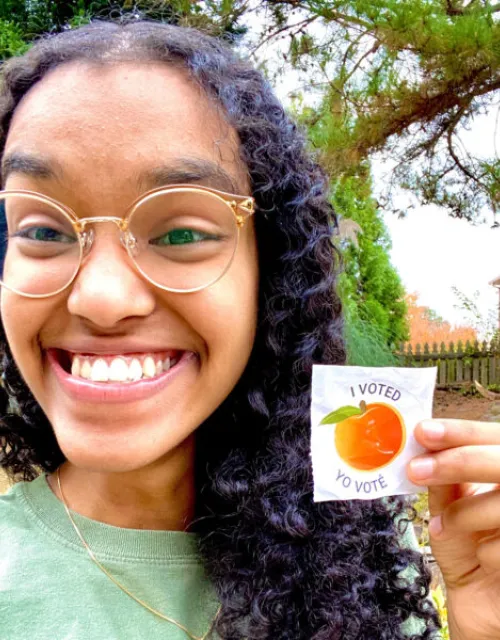 Amen Gashaw ’24 waited six hours to vote in Snellville, Ga.