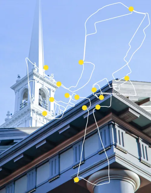 The app Digital Sanctuaries Harvard provides a musical score during a virtual walk throughout campus.