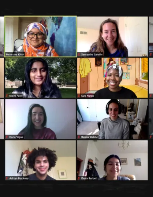 Students in Andrea Wright's engaged scholarship course, "Care in Critical Times."