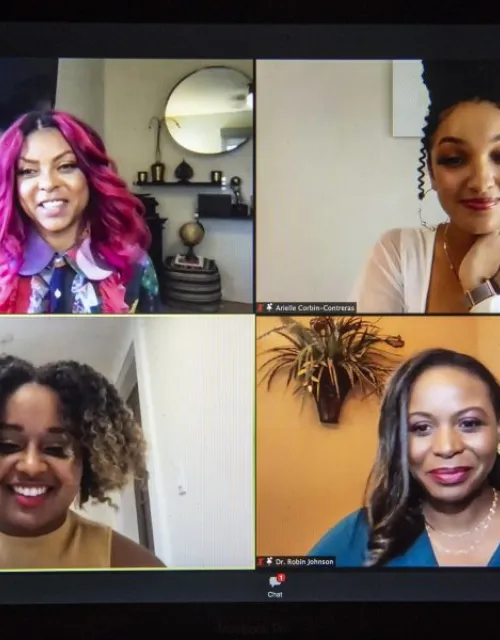Artist of the Year Taraji P. Henson (clockwise from top left) with Arielle Corbin-Contreras, Robin M. Johnson, and Joy Nesbitt.