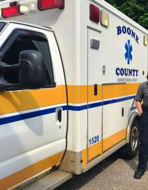 With five ambulances and a pandemic starting to peak, Jessica Miller ’21 worked 60-hour weeks as an EMT, while attending classes remotely. This semester she's working part time.