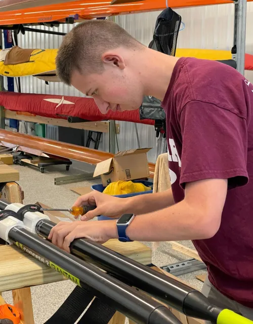 Daniel Villani spent his summer working at Rochester Community Inclusive Rowing along the Genesee River.