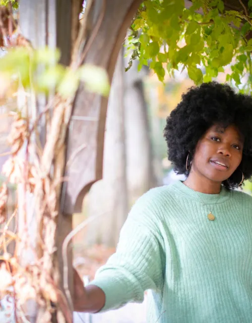 Uzo Ngwu ’23 standing outside