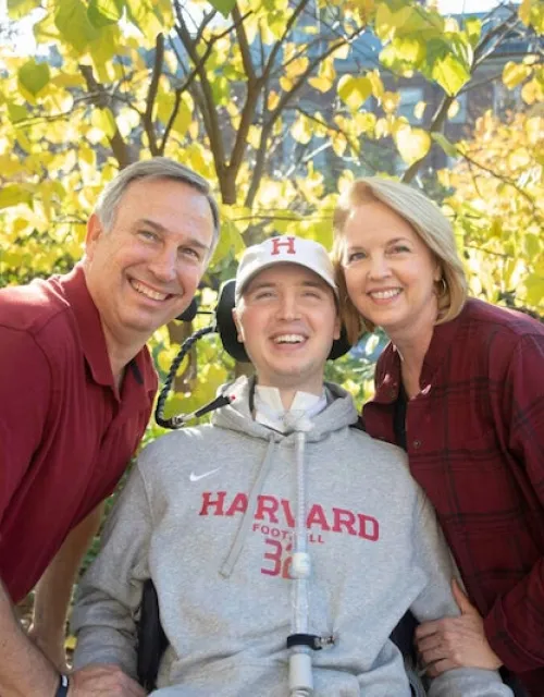Ben Abercrombie with his parents, Marty and Sherri.