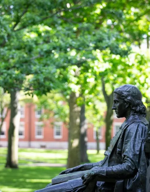 John Harvard Statue in Harvard Yard.