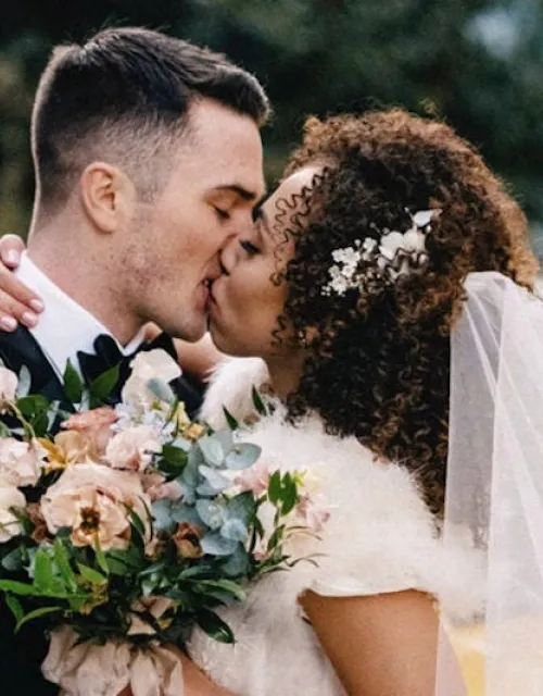 Ashley LaLonde ’20 and Noah Reimers ’19 met during a friend’s surprise birthday party at Daedalus in Harvard Square in 2019 and got married this year.