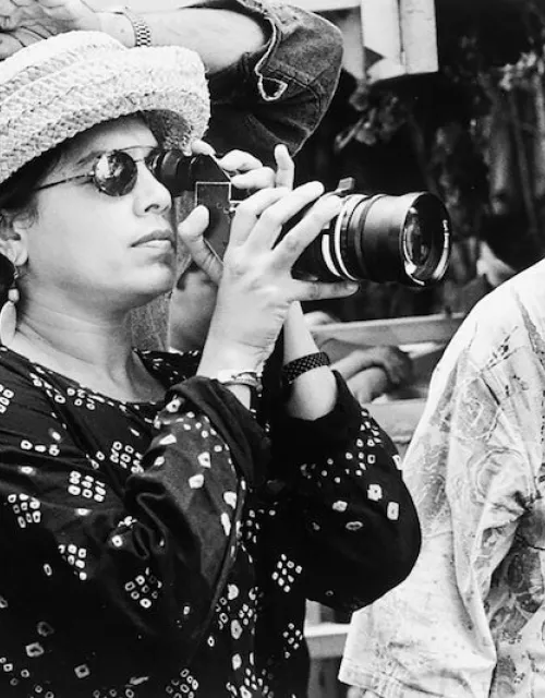 Director Mira Nair works on the set of "The Perez Family."