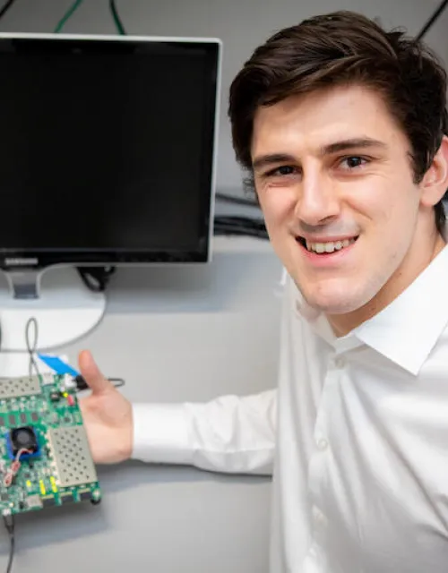 Coleman Hooper, S.B. '22, built a hardware accelerator to make speech recognition software more energy efficient for his senior capstone project.