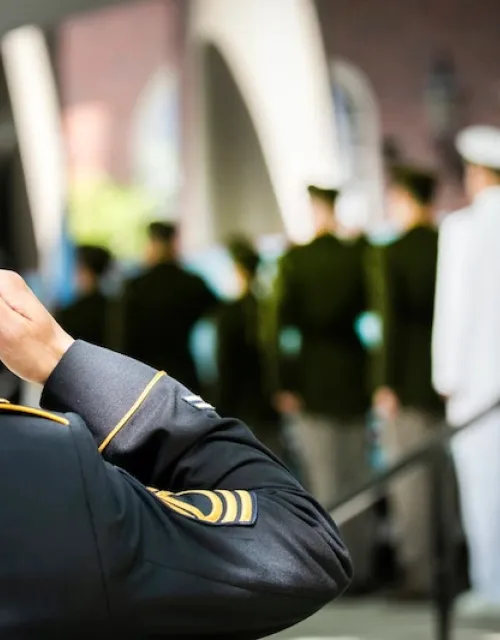 ROTC cadets being sworn in during Commencement week.