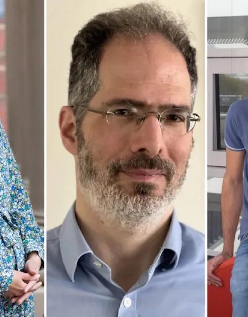 Ju Yon Kim (from left), Khaled El-Rouayheb, and James Mickens will begin their five-year appointments on July 1.