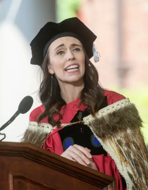 New Zealand Prime Minister Jacinda Ardern spoke at the first Harvard Yard Commencement since 2019.