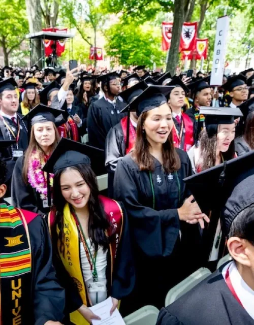 Harvard graduates celebrate Commencement 2022 in Tercentenary Theatre.