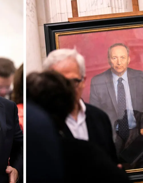 Lawrence Summers at the unveiling of his portrait, marking his presidency from 2001 to 2006.