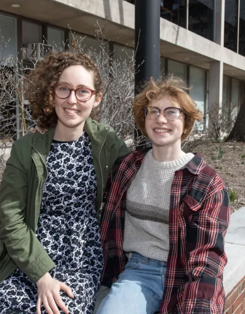 “I use the word ‘kindred spirits’ sometimes to talk about us,” Aeden Marcus (left) said about Quincy House roommate Al Bilski.