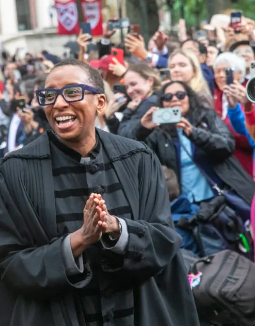 Claudine Gay proceeds to the stage for her inauguration as Harvard’s 30th president.