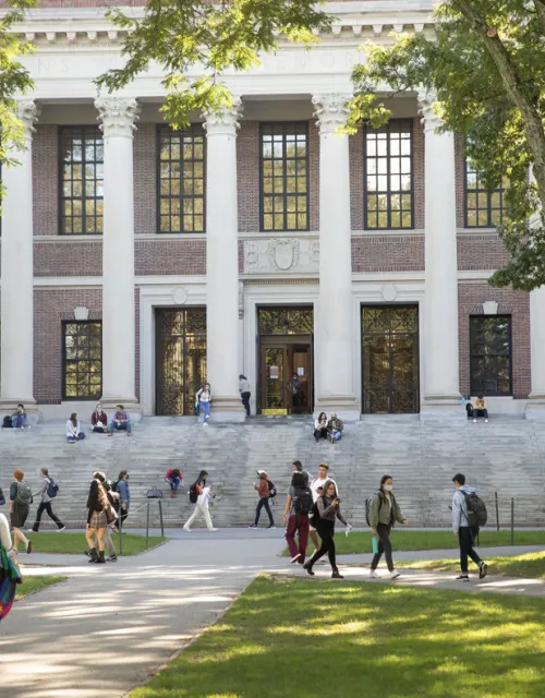 Widener Library in Harvard Yard.