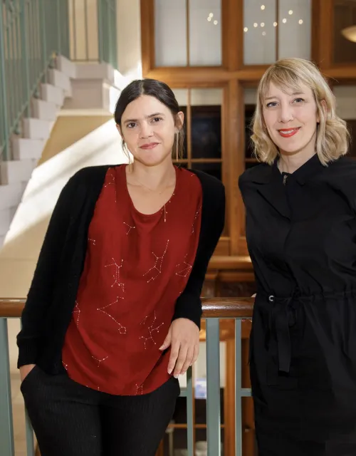 Valeria Luiselli (left) and artist Katie Paterson.
