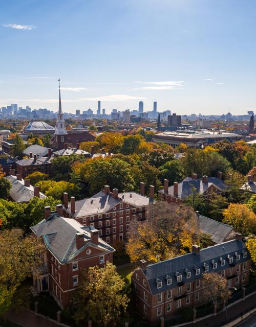 Harvard Yard and the Boston Skyline