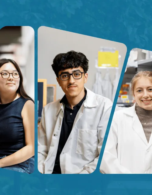 From left to right: Charlotte Paley, Eunice Kim, Nouraldeen Ibrahim, Sam Capehart, and Jeffrey Shi pose for individual portraits.