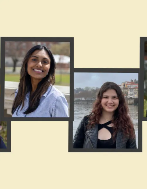 Collage of photos of the four scholar students (from left to right): Sharmila, Mukta, Larom, and Lea.