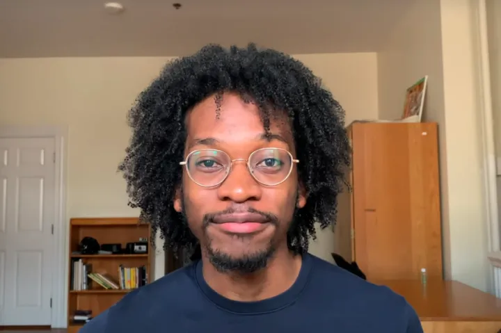 Hakeem Angulu delivers his award-winning pitch on the topic of gerrymandering.