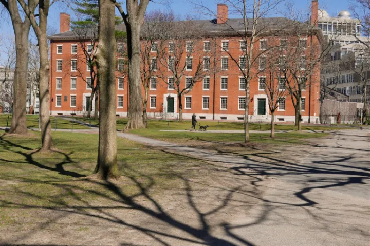 Harvard Yard following the departure of students in March.