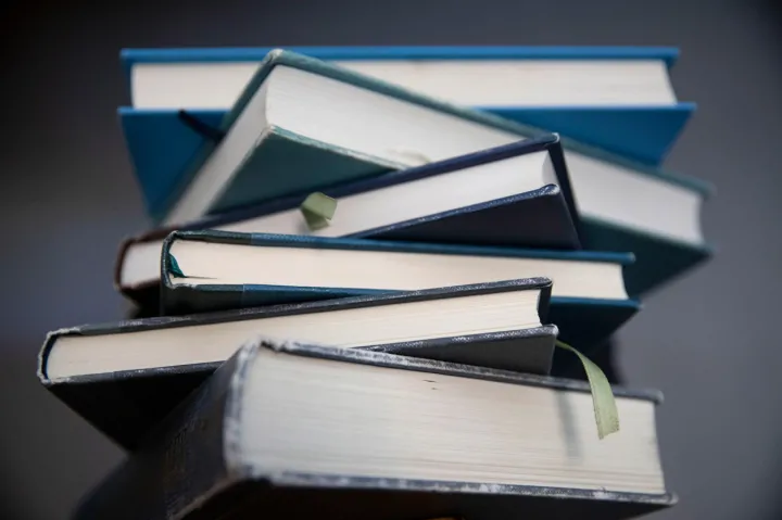 A stack of books.