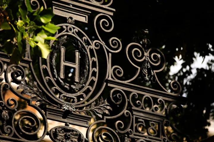 A photo of a Harvard gate.