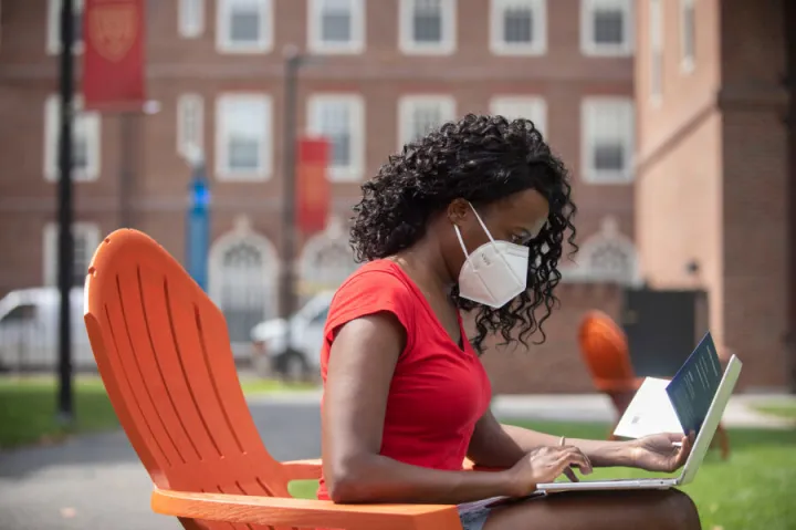 Graduate student Gakii Masunga was among the first to use the COVID-19 self-administered test.