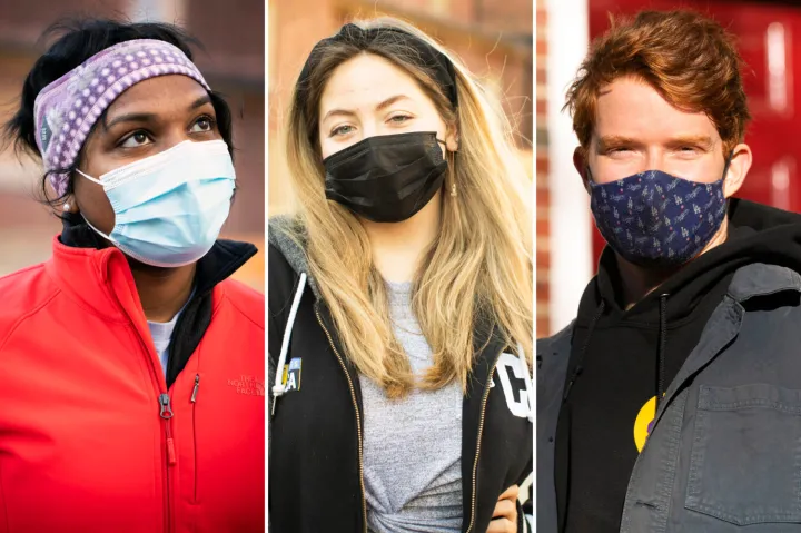 Returning seniors Swathi Srinivasan, Sydney McDonald, and Matt Thomas.