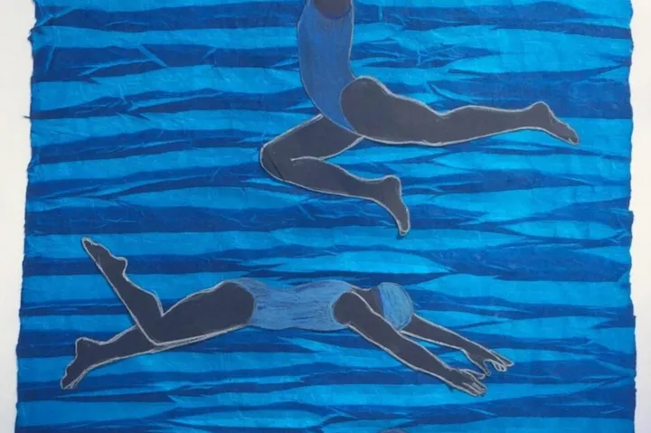 “Leap” by Marla Allisan, a clinical social worker for Harvard Law School. “I like saying I’m a part-time exhibiting artist. But I say it with great humility,” she added.