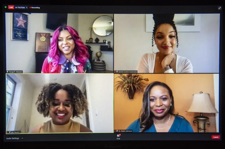 Artist of the Year Taraji P. Henson (clockwise from top left) with Arielle Corbin-Contreras, Robin M. Johnson, and Joy Nesbitt.