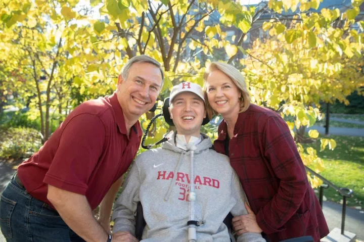 Ben Abercrombie with his parents, Marty and Sherri.