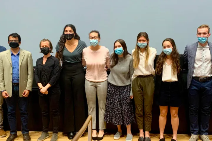 Students from ES96 present their end-of-semester project to BASF. Eight juniors worked on a prototype to monitor and remove micro- and nanoplastic particles from drinking water. 