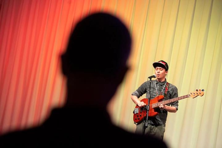 “A lot of my songs were created through struggling moments to find healing," said Frank Waln, whose performance was hosted by Harvard University Native American Program.
