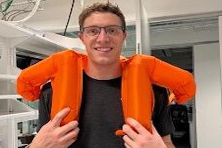 Ethan Seder, S.B. '22, created an airbag for cyclists for his senior capstone project.