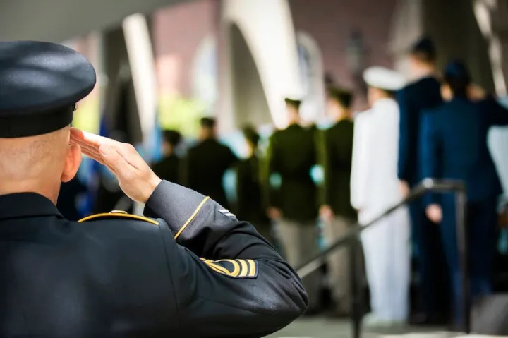 ROTC cadets being sworn in during Commencement week.