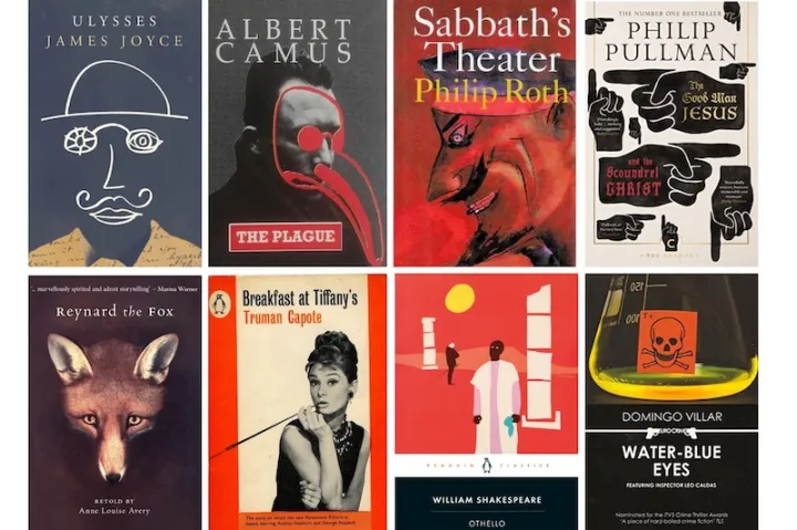 A compilation of books containing the favorite heroes and villains of Harvard professors.