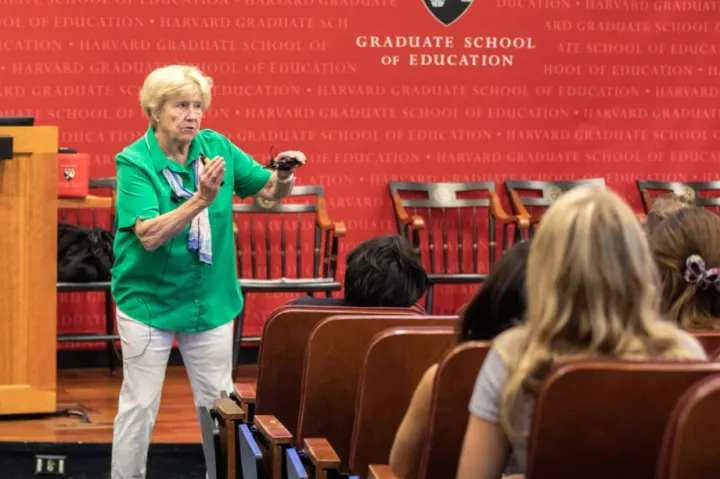 Professor Katherine Merseth teaching in front of a class