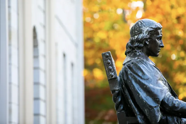 John Harvard statue in Harvard Yard